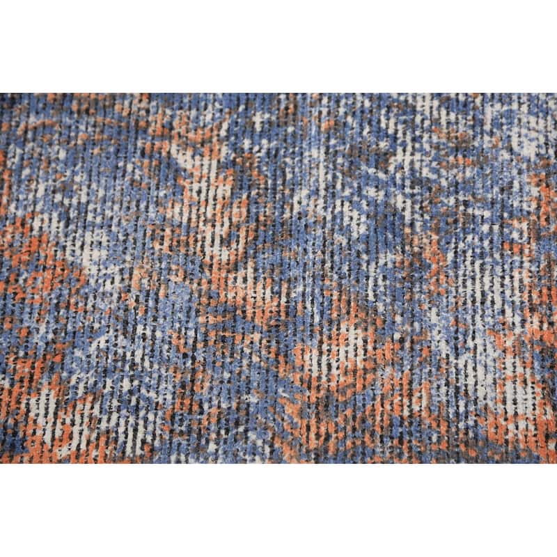 Modern Abstract Indian Large Rug Hand-Knotted Wool Carpet - 9'8"x 13'6"