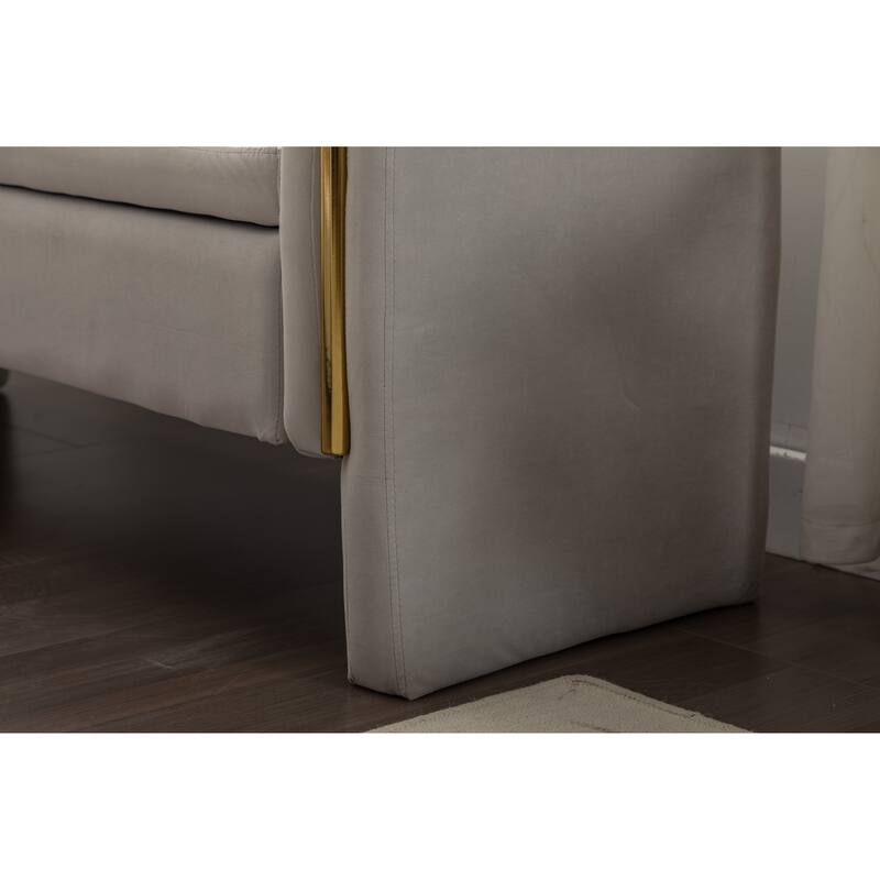 53" Modern Storage Bench with 300lb Seating, Velvet Upholstered Bed Bench with Wood Legs Safety Hinge