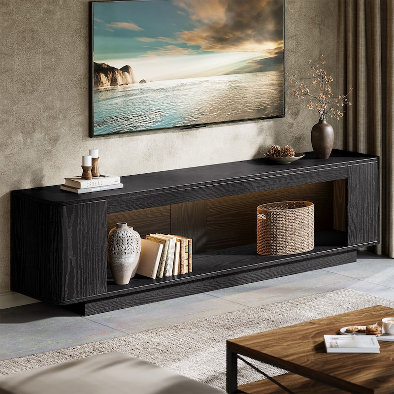 70.9-Inch TV Stand with LED Light Strip, Entertainment Center Television Console Media Storage Table Accent Cabinet