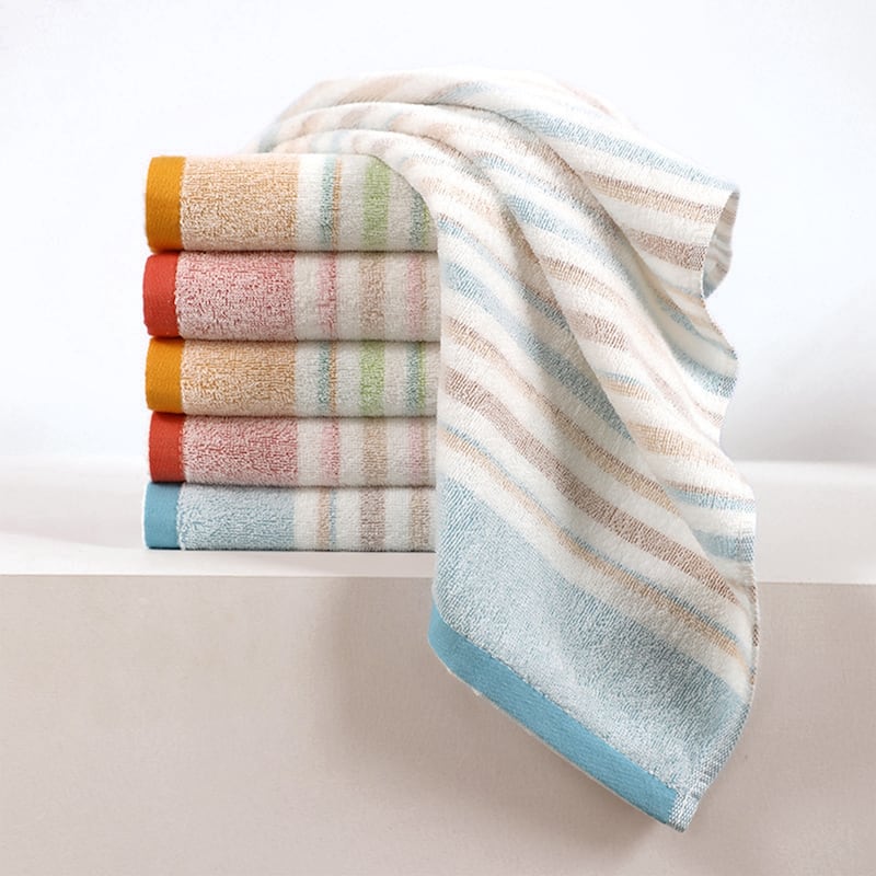 Striped Pattern Hand Towels 13" x 27" Cotton Soft Absorbent Hand Towel Home Decorative Bathroom Towels for Face Hair