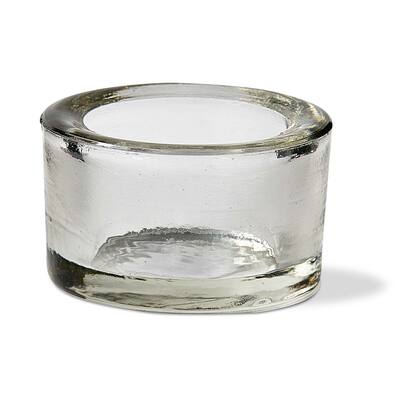 Chunky Clear Glass Tealight Holder - Stylish Candle Holder for Everyday Use, 1.5" H x 2.5" L x 2.5" W