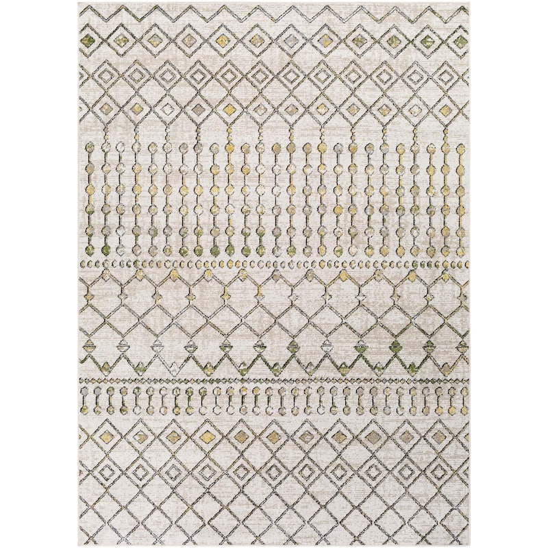 Livabliss Lavadora Bohemian Diamond Washable Area Rug