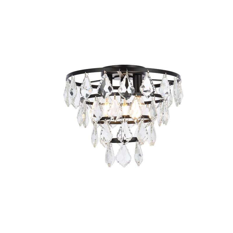 Elijah Flush Mount - 12 inch - Black