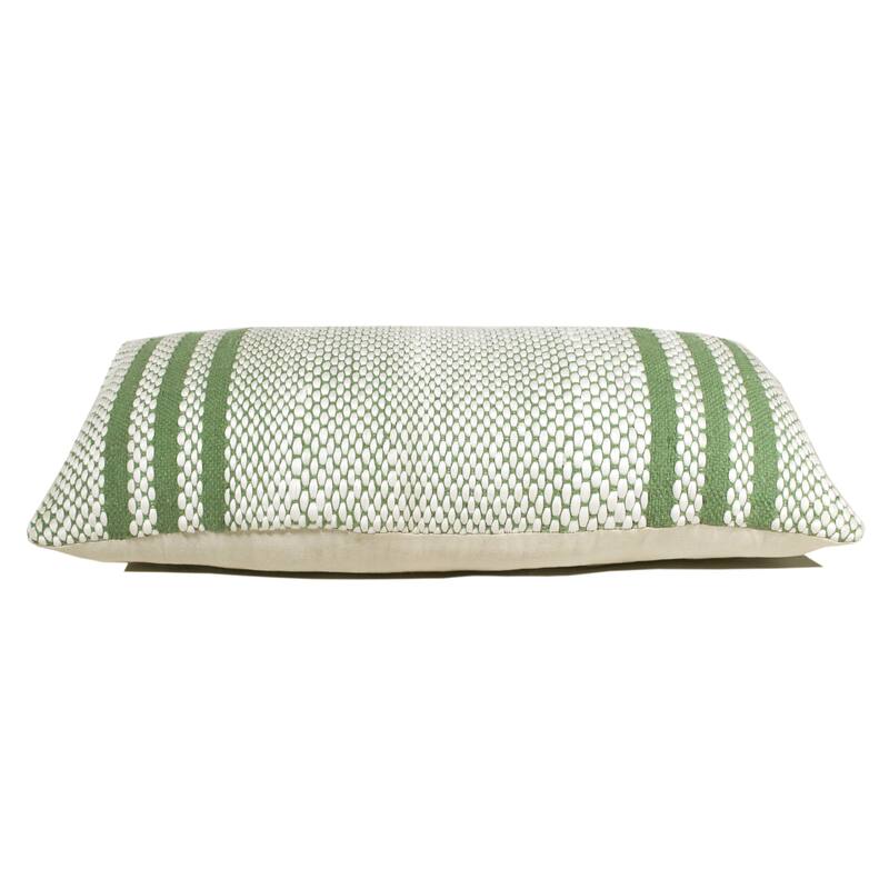 Sevita Going Green Striped Handwoven Lumbar Throw Pillow