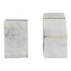 preview thumbnail 10 of 10, Decorative Marble and Brass Inlay Bookends - 5.5", White & Gold - 5.25"