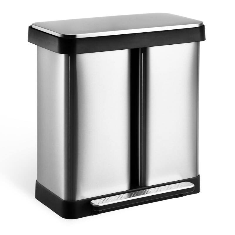 Dual Trash Can, Stainless Steel Garbage Can