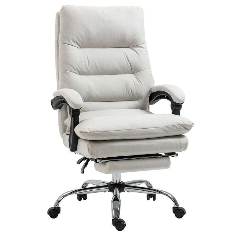 Executive Office Chair with Heated & Massage, Computer Desk Chair with Footrest, Microfibre High Back Swivel Office Chair