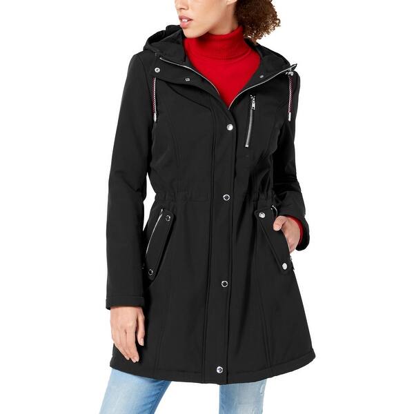 Shop Tommy Hilfiger Women S Velour Lined Drawstring Winter Anorak