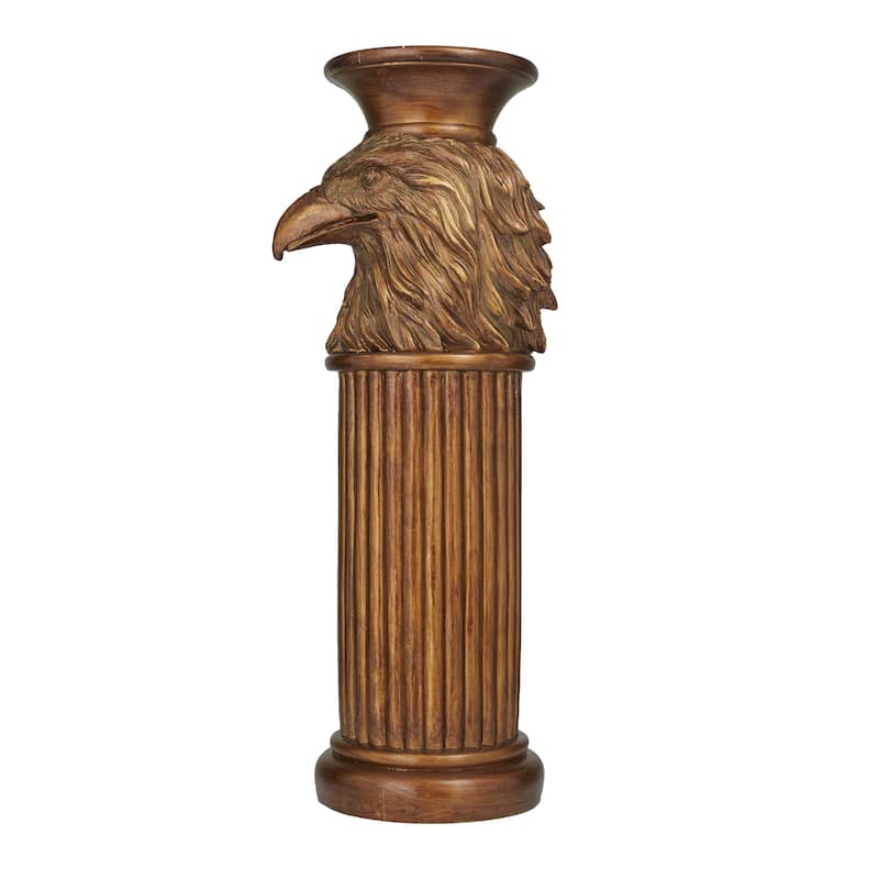 Polystone Eagle Pedestal Table - Bronze - Roche River Decor