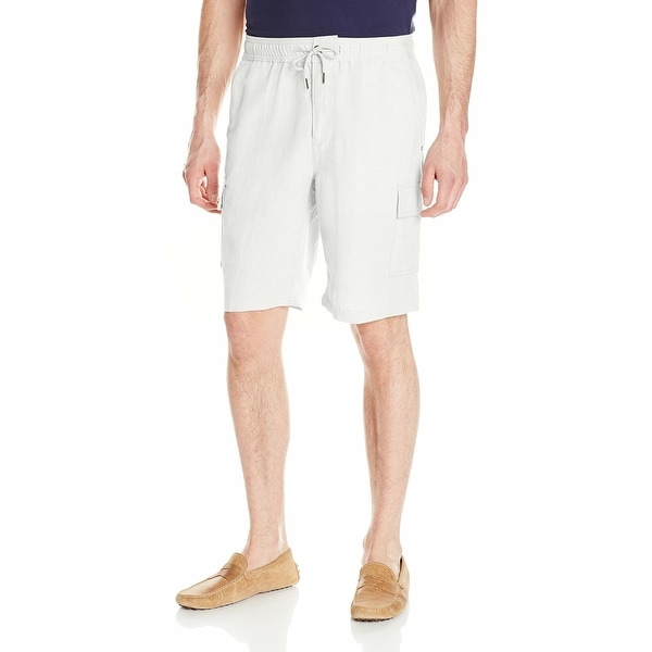 men's elastic drawstring cargo shorts