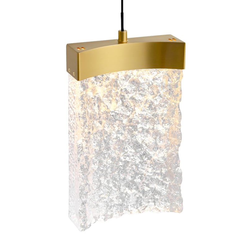 Lava Integrated LED 6in Brass Mini Pendant with Handcrafted Glass