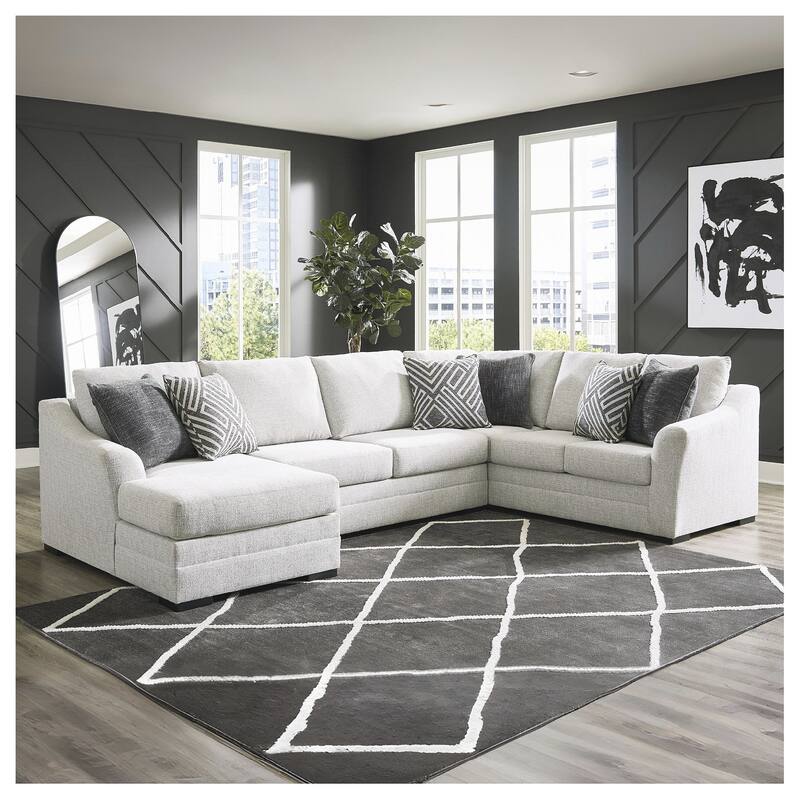 Signature Design by Ashley Koralynn Beige 3-Piece Sectional with Chaise - Right Facing