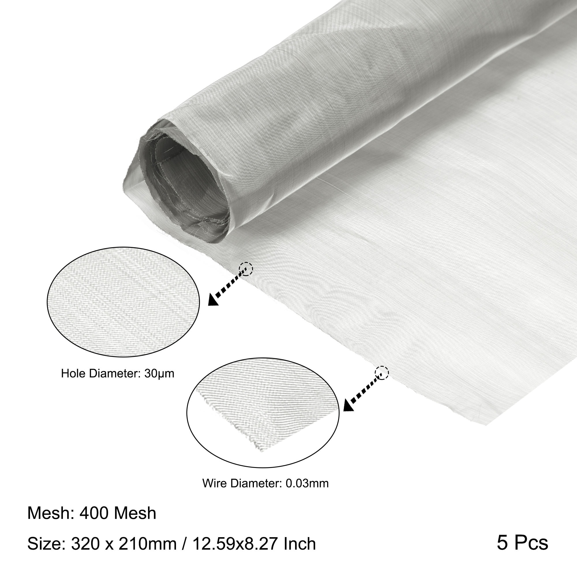 Woven Wire Mesh Stainless Steel, for Computer Cooling Fan Air Ventilation Cabinet - 12.59"x8.27"