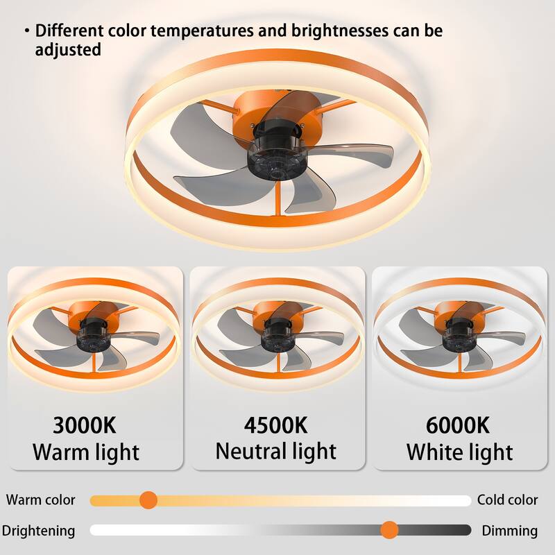 Ceiling Fans with Lights Dimmable LED Embedded installation of thin modern ceiling fans