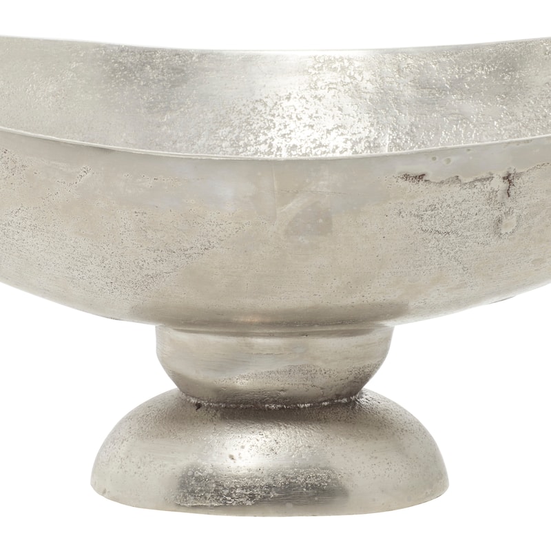 Silver Aluminum Metal Decorative Decorative Bowl with Handles
