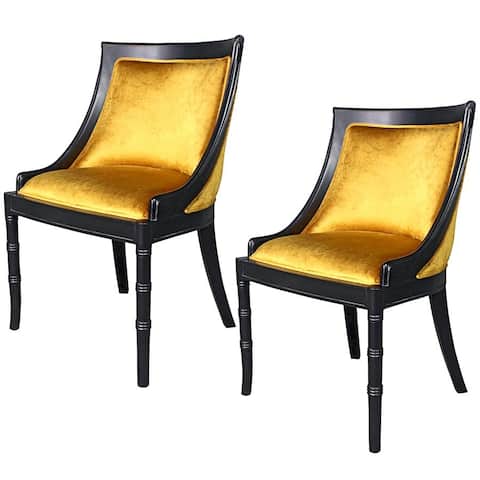 Set of Two Emperor Caesar Neoclassical Swing Back Side Chairs