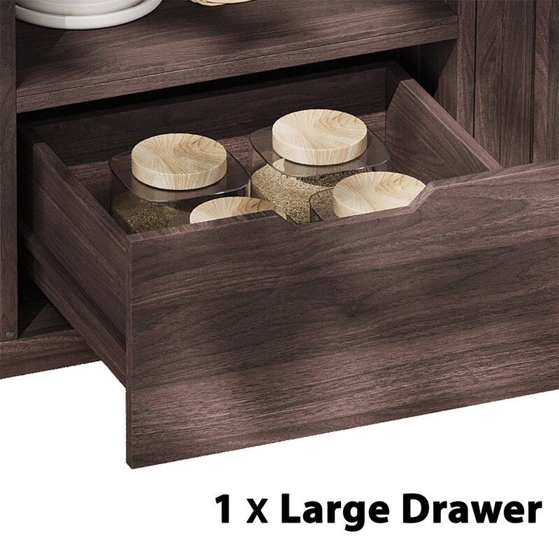 Outdoor Kitchen Island for Big Green Egg Grills, Solid Wood Outdoor Grill Cart w/Stainless Steel Top &Drawer, Patio Kitchen Cart