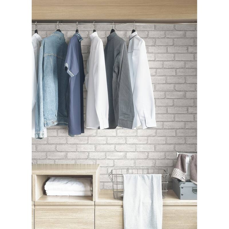 Scott Living District Brick White Self Adhesive Wallpaper