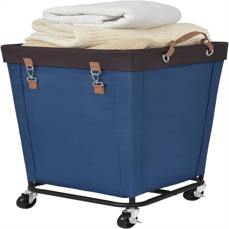 160L Large Hampers for Laundry Rolling Laundry Basket - 18"L x 18"W x 31"H - Blue