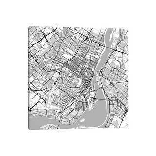 iCanvas "Montreal Urban Roadway Map (White)" by Urbanmap Canvas Print ...