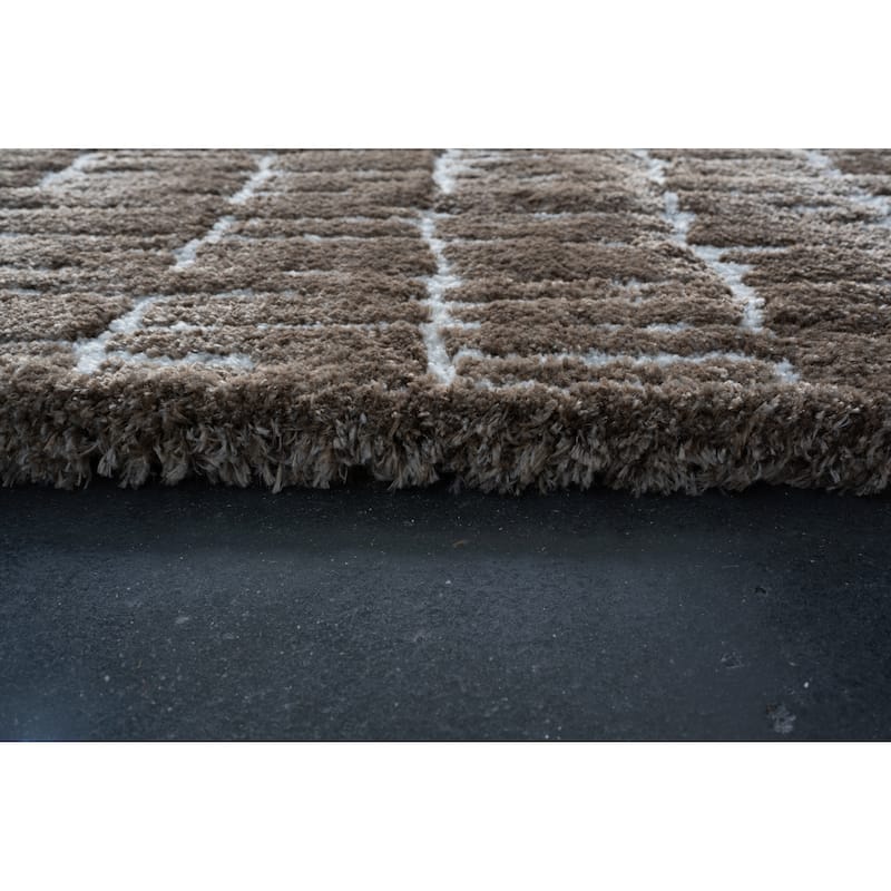 Nina Genesis Brown and Ivory Recycled Polyester Area Rug - 9' x 12'