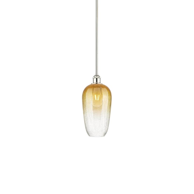 Innovations Lighting 616-1S-15-7 Brookhaven Flute Pendant Brookhaven - Polished Nickel / Amber
