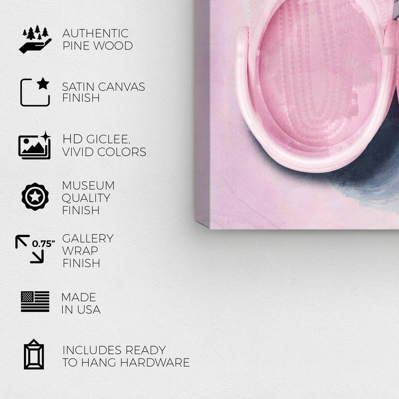 Wynwood Studio Fashion and Glam Favorite Casual Fun Shoes Pink and Light Pink Modern & Contemporary Wall Art Canvas Print