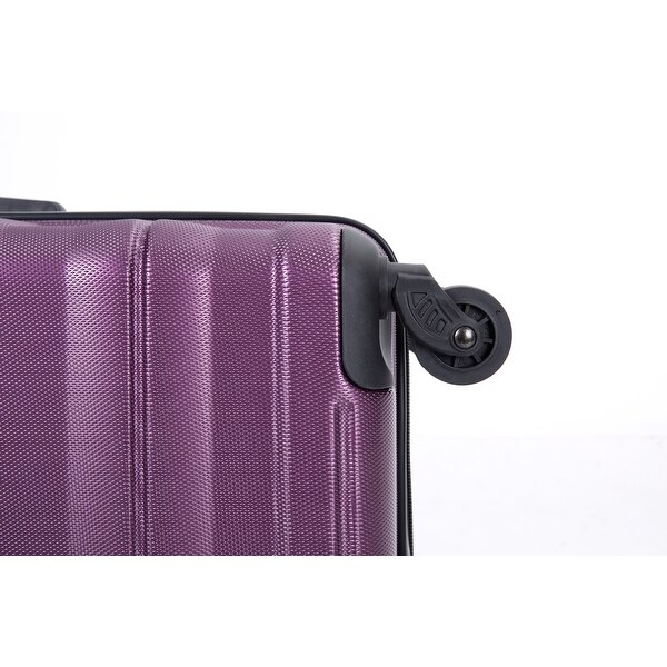 Dark Purple Expandable Suitcase Sets 3 Piece Durable Luggage Sets