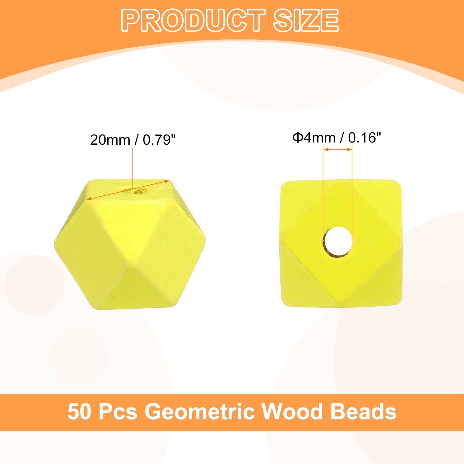 Geometric Wood Beads Large Hole for Jewelry Making
