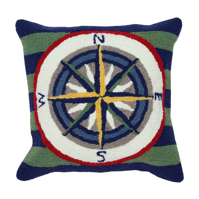 Liora Manne Frontporch Striped Compass Indoor/Outdoor Pillow