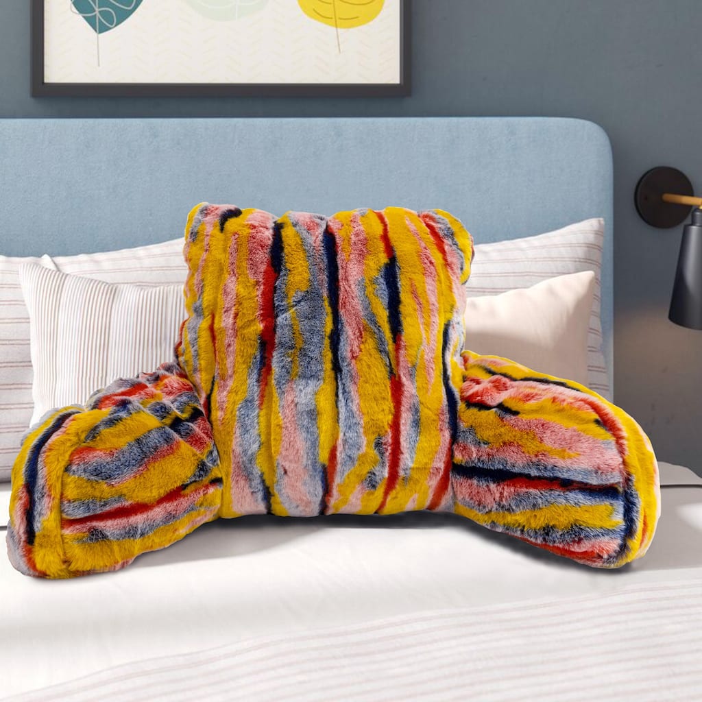 Multi Jacquard FauxFur BedRest, 20" x 18" x 17"