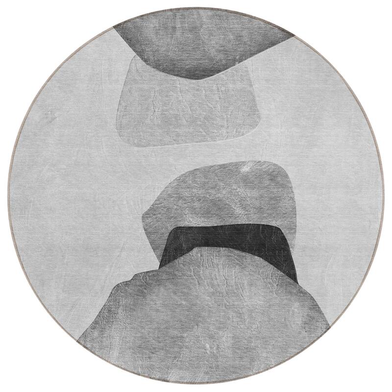 Machine Washable Indoor/ Outdoor Modern Abstract Chantille Rug
