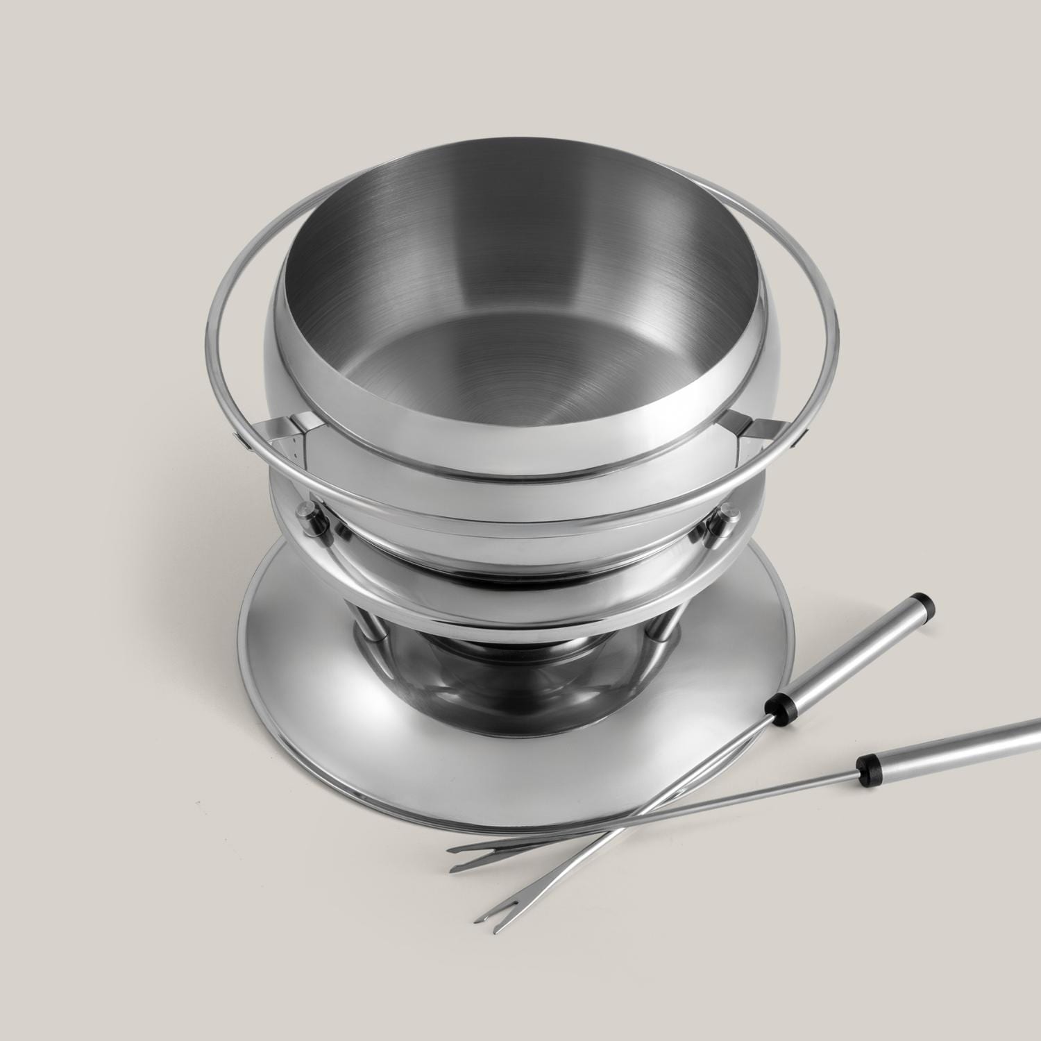 Swissmar Zuri Fondue 11 Piece Set, Stainless Steel, 2.2qt