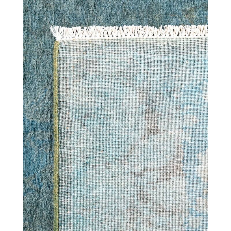 Fine Vibrance, One-of-a-Kind Hand-Knotted Runner Rug - Blue, 2' 9" x 4' 2" - 2' 9" x 4' 2"