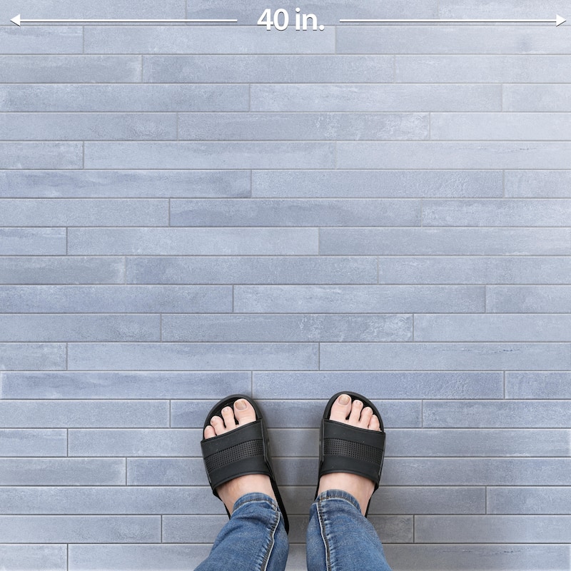 Merola Tile Tucson Blue 1-7/8" x 17-3/4" Porcelain Floor and Wall Tile