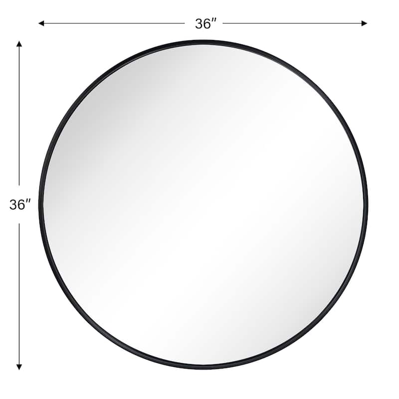 TEHOME Korra Round Wall Mirrors 30 and 36 Inch Metal Frame Options for Bathroom Bedroom & Entryway