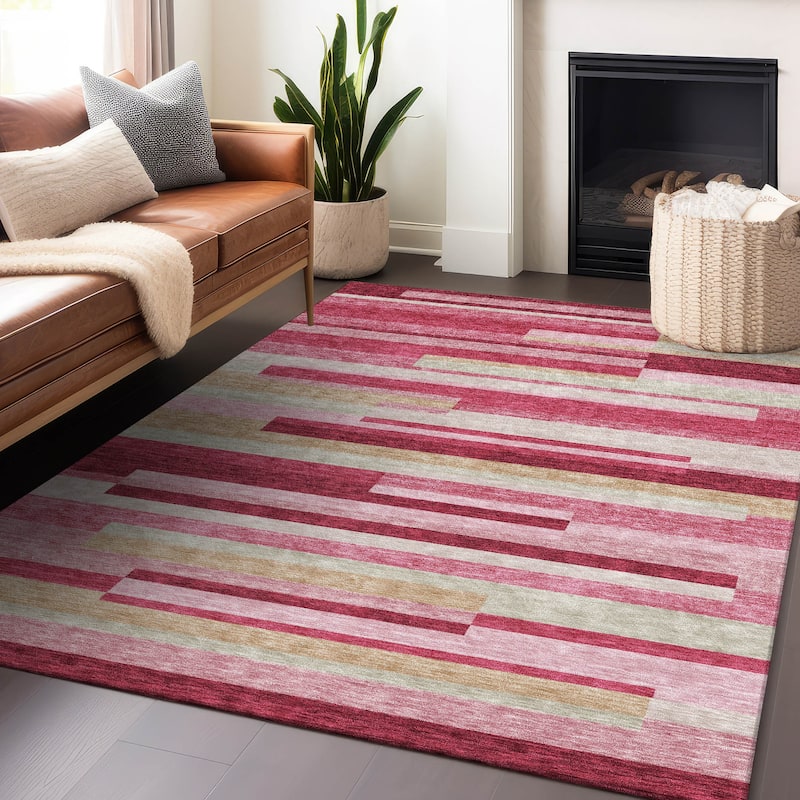 Premium Washable Super Soft Stripes Stacked Mayfield Rug