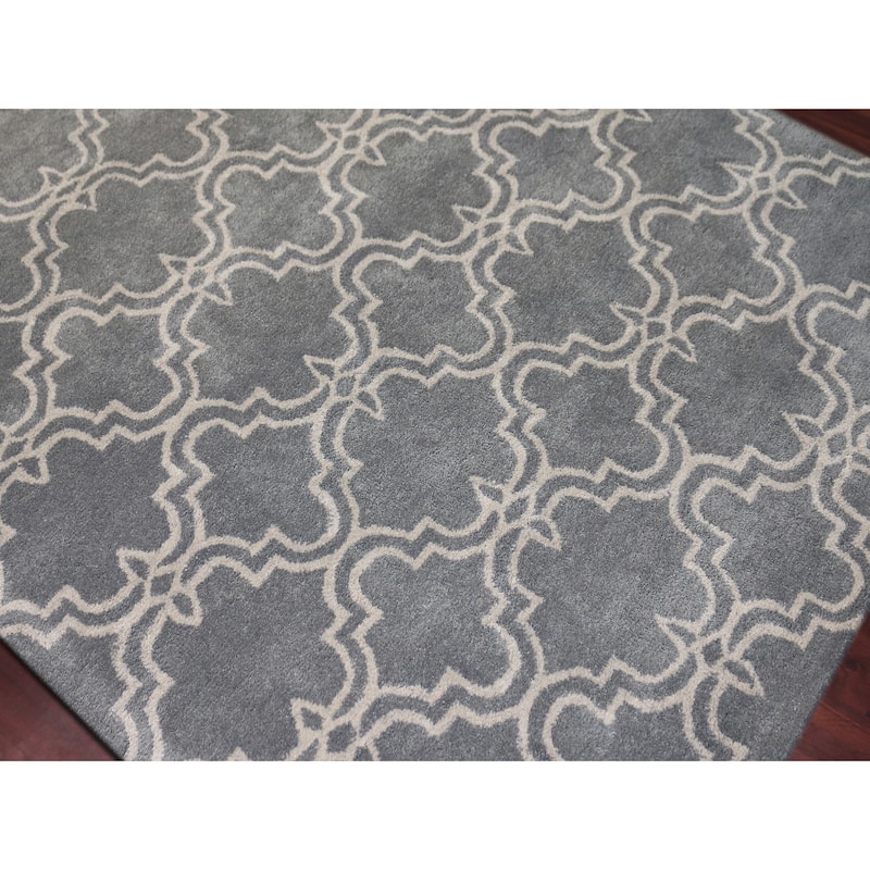 Modern Trellis Hand-Tufted Runner Rug - 2'3" x 8' Runner