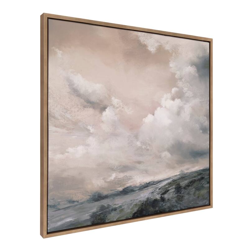 Kate and Laurel Sylvie When the North Wind Blows- Sepia Framed Canvas by Nel Whatmore - 30x30 - Gold