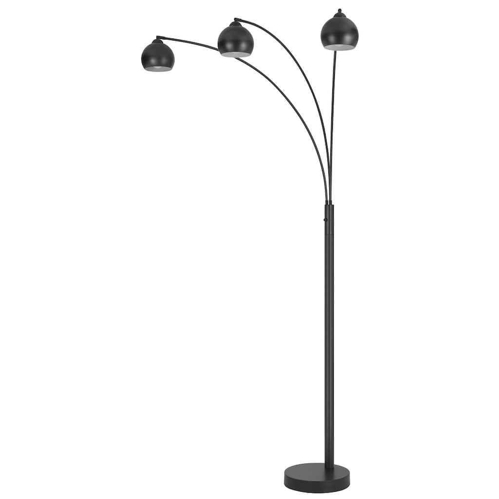 60W x 3, 3 way Richford arc floor lamp with metal shades and heavy weight based - One Size