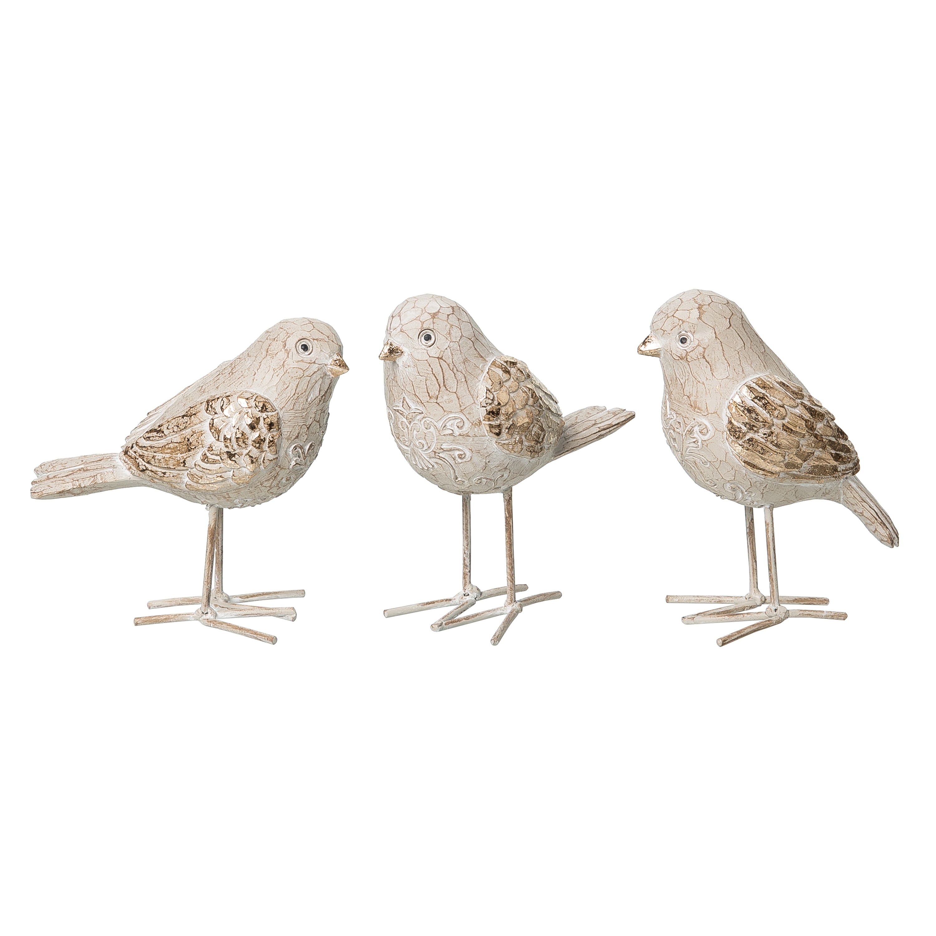 Transpac Resin Elegant Standing Bird Figurine Set of 3 Christmas Home Decorations