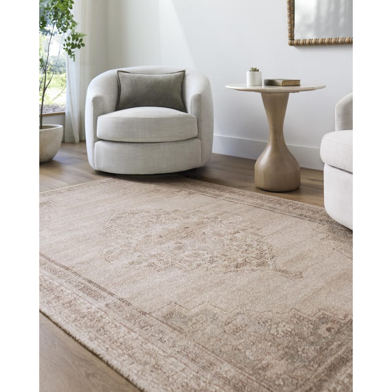 Livabliss x Galey Alix Luciana III Traditional Medallion Area Rug - Beige - 2' x 3'