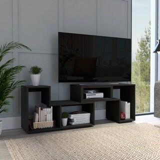 Extendable TV Stand, Entertainment Console, Multiple Open Shelves ...