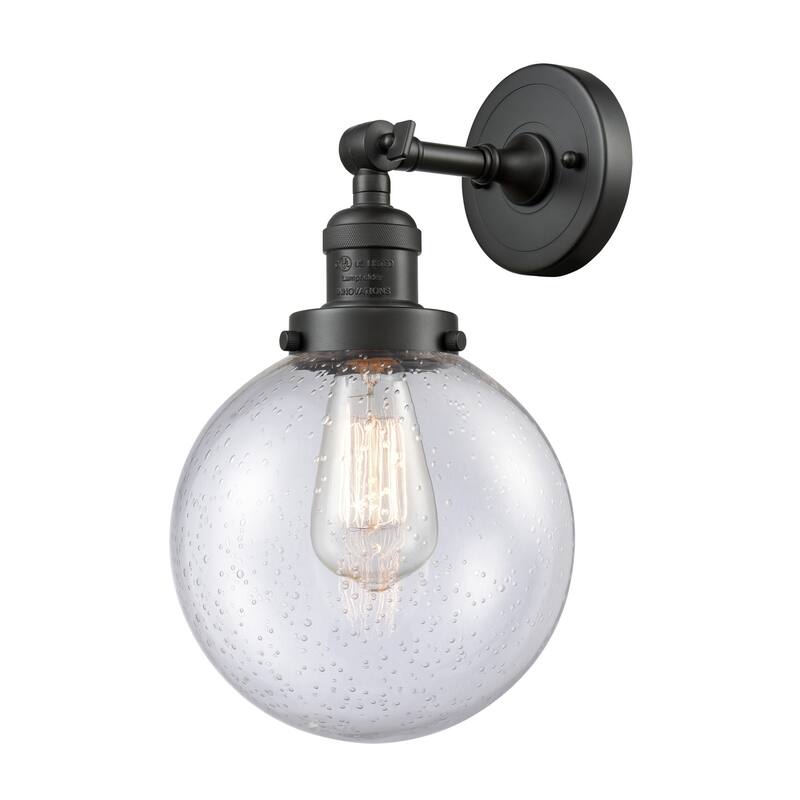 Innovations Lighting Beacon Single Light 14" Tall Bathroom Sconce with - Oil Rubbed Bronze / Seedy