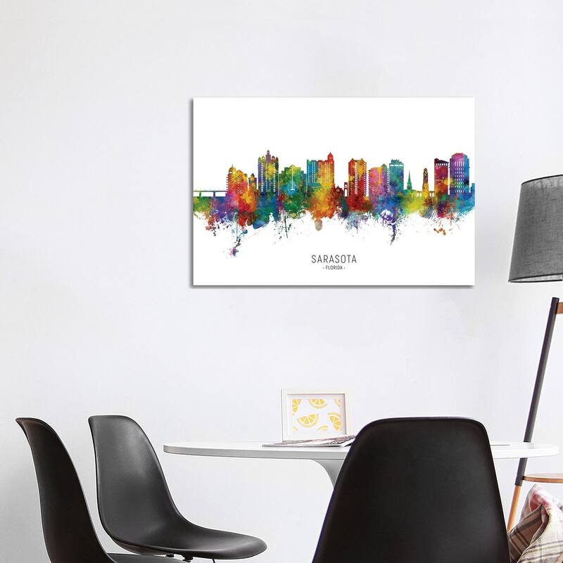 iCanvas "Sarasota Florida Skyline City Name" by Michael Tompsett Canvas Print - 26x40x1.5