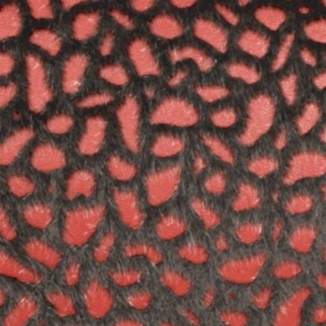 Pebbles in Red Faux Fur 18x18 Throw Pillow with Polyfill Insert