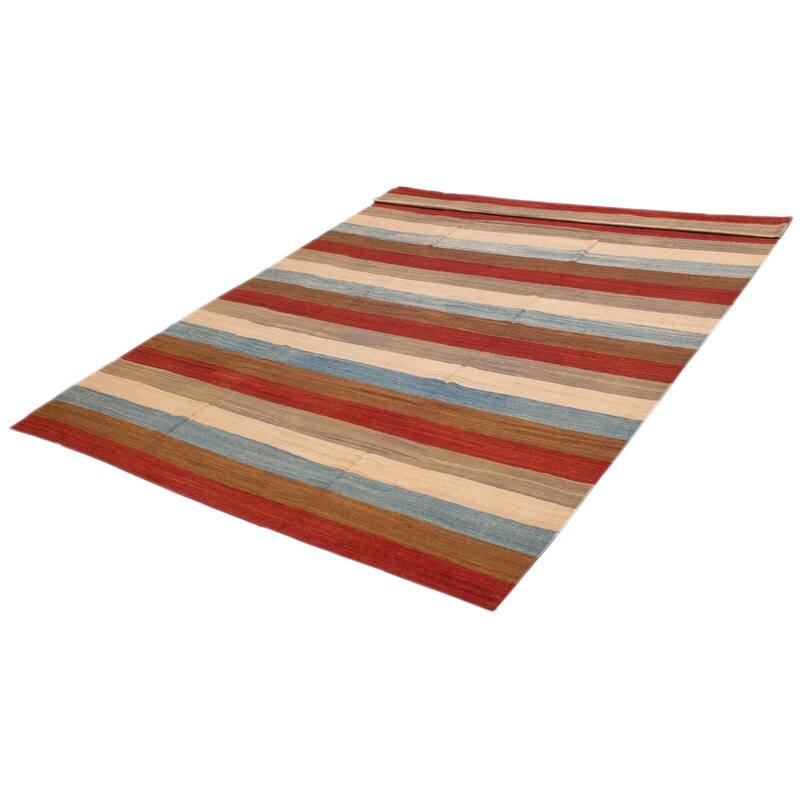 ECARPETGALLERY Flat-Weave Boho Multi Color Wool Kilim - 9'9 x 13'3