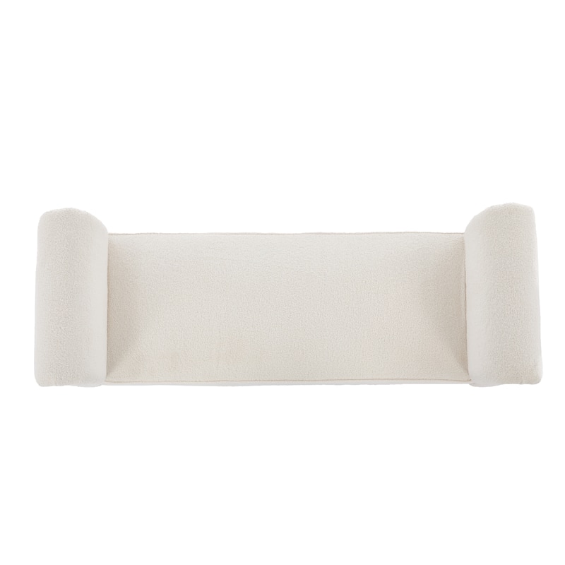 Christopher Knight Home - Elric Teddy Upholstered Bench with Rolled Arms and Solid Wood Legs