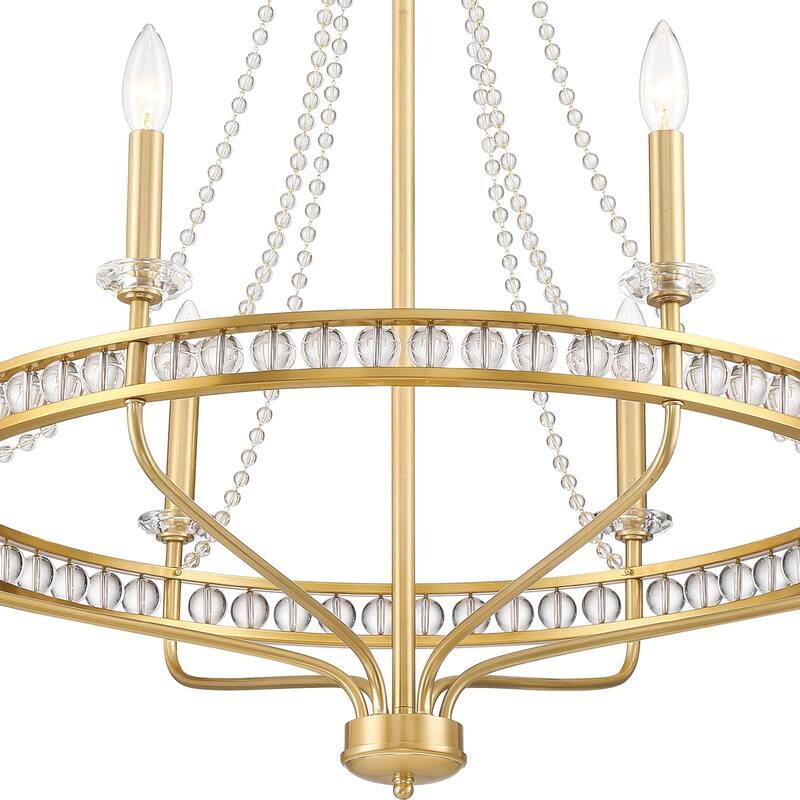 Crystorama Lighting Group SEV-1806 Seville 6 Light 28" Wide Beaded