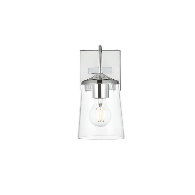 Avant 1 Light Black and Clear Bath Sconce - Chrome - 5